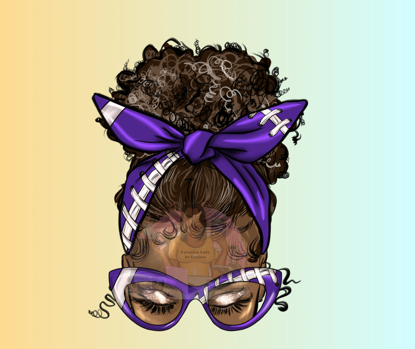 Purple_White messy bun