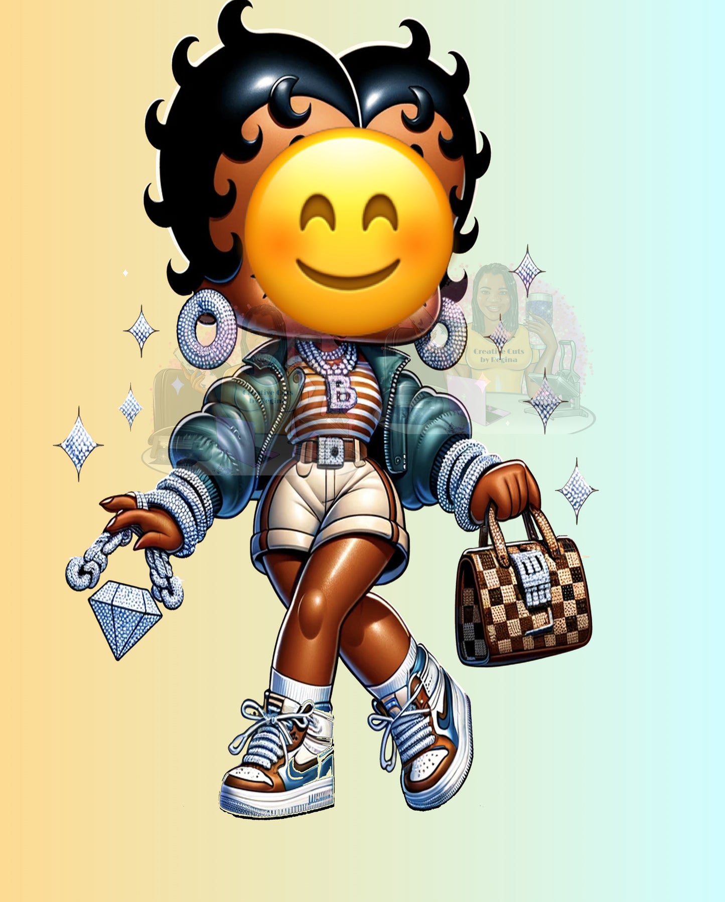 Betty “OopOop” in her BAG!