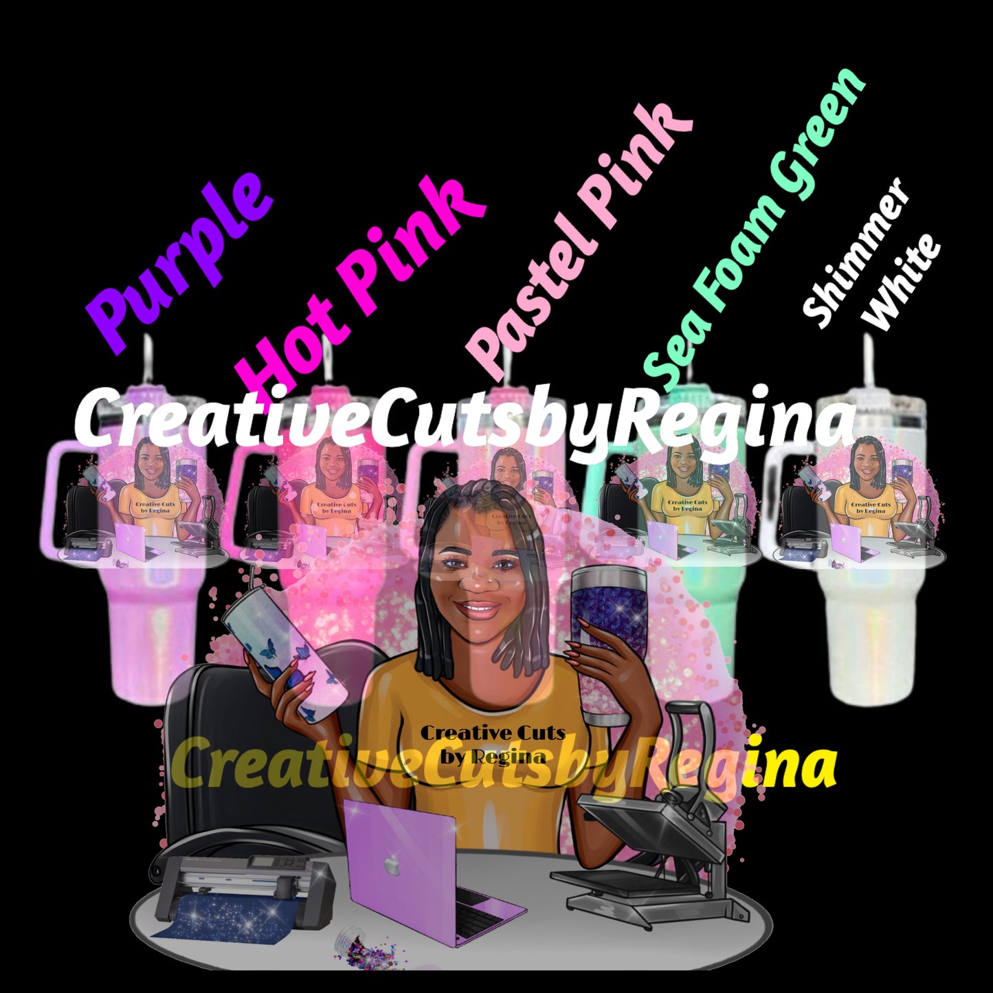 40 oz Shimmer Stainless Travel Tumbler w/straw(NO DESIGN)