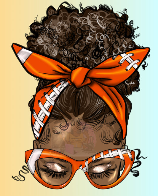 Orange_White messy bun