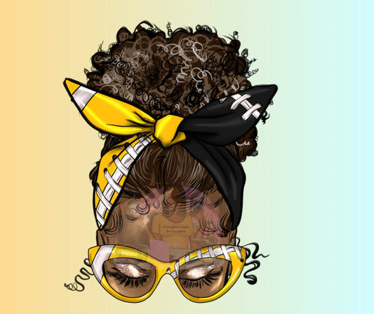 Yellow_Black messy bun