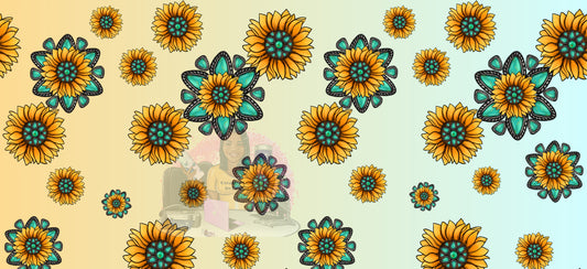 Turquoise Sunflowers