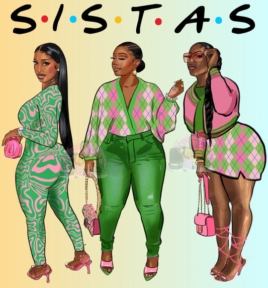 Sistas In Pink_Green