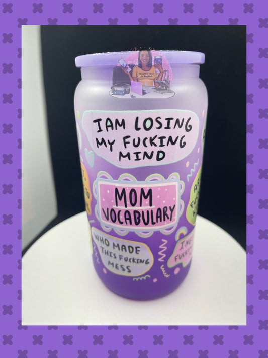 Mom Vocabulary Glass