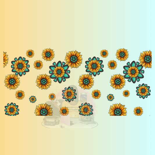 Sunflowers_turquoise